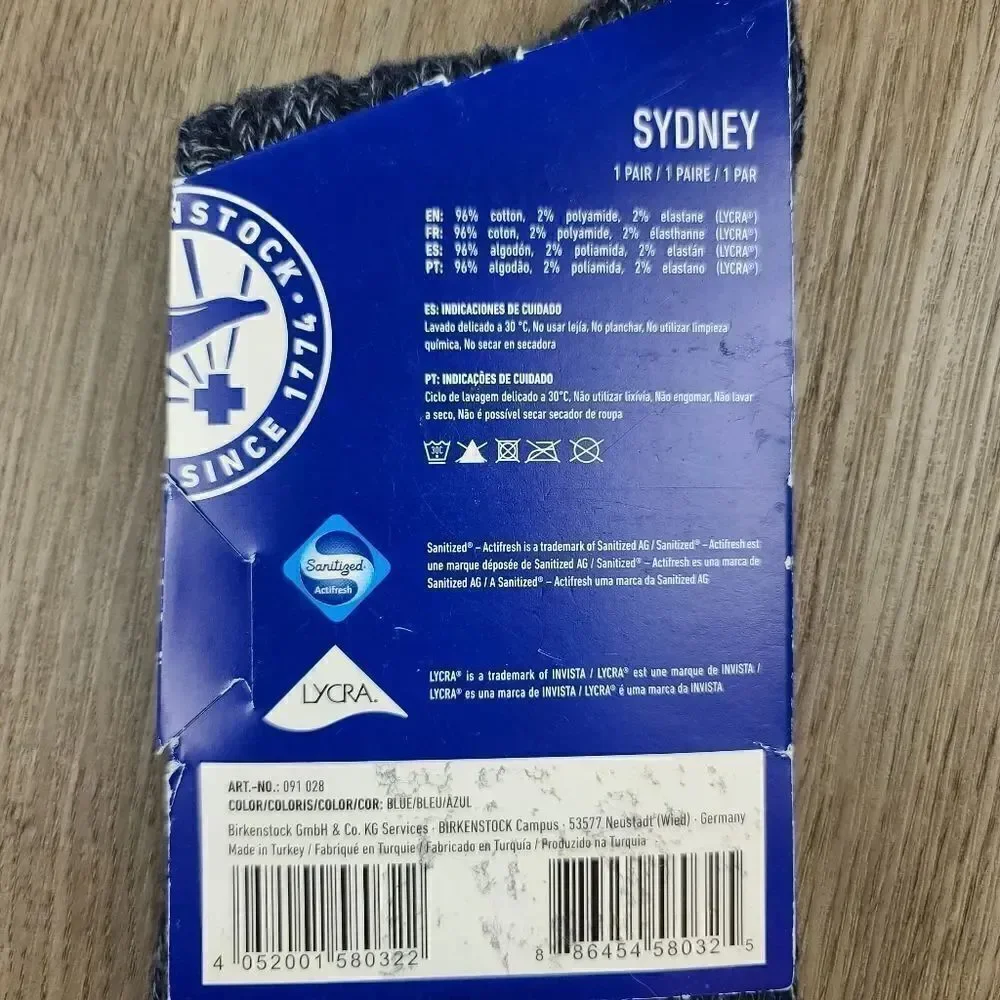 Birkenstock Sydney Blue Socks size 39-42